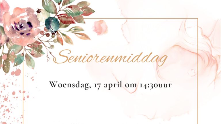 17 april – Seniorenmiddag